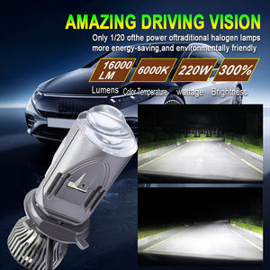 Toptan Araba <span class=keywords><strong>Led</strong></span> Projektör Lens Çift Işınlı H4 Mini Projektör Far Ampulü Su Geçirmez Geliştirilmiş Versiyon 16000LM 220W Far - Product Image 3