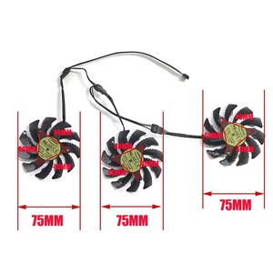 Quạt làm mát 75mm pld08010s12h t128010su cho <span class=keywords><strong>Gigabyte</strong></span> AORUS GTX 1060 <span class=keywords><strong>1070</strong></span> Ti 1080 Ti <span class=keywords><strong>G1</strong></span> GV-N98T chơi game GTX 980 970 960 ntitanx - Product Image 3