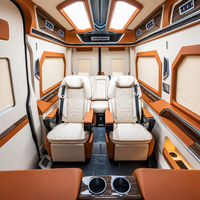 Kit complet de conversion intérieure Sprinter Executive avec table de conférence motorisée, banquette-lit, stores plissés, éclairage de toit, LHD RHD