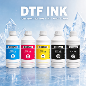 Encre DTF pour impression sur t-shirt, CMYK, blanc, haute concentration, à base d'eau, 1000 ml, transfert direct sur film, vente en gros - Product Image 1