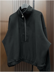 เสื้อสเวตเตอร์ผู้ชาย Flower Song รุ่นใหม่ประจำปี 2025 สำหรับฤดูใบไม้ร่วงและฤดูหนาว ทรงหลวม คอตั้ง ดีไซน์ตาข่าย สีพื้น คุณภาพสูง ปิดด้วยซิป - Product Image 5