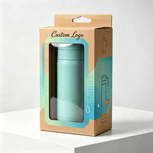 New Available Kraft <b>Paper</b> Corrugated Water Bottle Package Box with Clear PVC Window Display Mug Cup <b>Cardboard</b> <b>Paper</b> Box - Product Image 2
