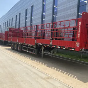 Araç ana hayvan çit taşıma kamyonları kullanılan sığır römorkları hayvan kare taşıma çit yarı römork