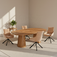 Table à manger moderne en bois extensible ronde à ovale, multifonctionnelle, gain de place, meubles durables pour petits appartements