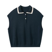 Pull sans manches polyvalent en coton, style français décontracté, nouveau design ajouré, pour l'été, luxe simple