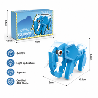 Ensemble de blocs de construction lumineux personnalisés en forme d'éléphant, 84 pièces, modèle animal 3D à construire soi-même avec briques STEM lumineuses, jouet OEM, marque privée