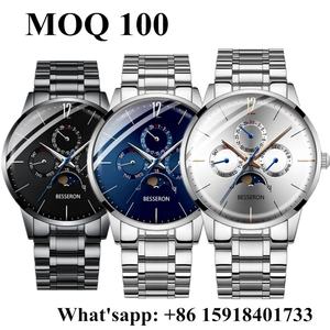 Reloj de Pulsera Clásico de Edición Limitada con Movimiento Cronógrafo Japonés, Reloj de Lujo para Hombre con Esfera Analógica de Fase Lunar, de Acero Inoxidable - Product Image 2