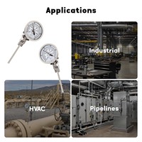 Многоугольный биметаллический термометр, 1/2" NPT, двойная шкала -20-120°C ° C/0-250 ° Термометр F-типа с 3-дюймовым циферблатом и 4-дюймовым штоком