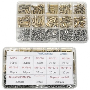 1 Juego de 910 piezas de kit de espaciadores de latón: 230 piezas PMM3 + 230 piezas NutM3 + Washem3, tornillos espaciadores de latón de cabeza hexagonal roscados M3 para PCB - Product Image 5