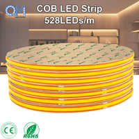 Tira de Luz LED COB de 24V, 528 LED, 8mm, 12W/m, CRI90, Sin Puntos, Corte Fino, Corte en Cualquier Lugar, Regulable, Rollo de 5M, CE/ROHS/UL/ETL