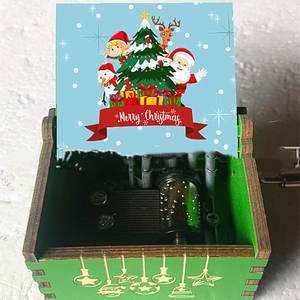 Caja de música de regalo de vacaciones de madera personalizada - Product Image 3