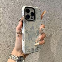 Étui floral bleu ZL070 pour iPhone 17 Pro Max, compatible iPhone 16 Pro, 15 Pro, pour femme, mignon pour iPhone 13, nouveau style pour iPhone 14