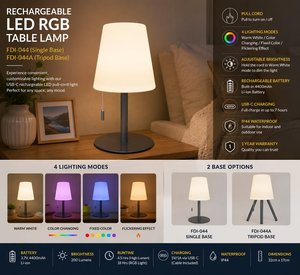 Lámpara de mesa LED multicolor con control táctil, lámpara de escritorio inalámbrica con batería, 25000 horas de duración para interiores, exteriores y camping - Product Image 2