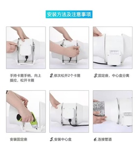 Ventilateur <span class=keywords><strong>d</strong></span>'<span class=keywords><strong>extraction</strong></span> en ligne en plastique de 4/5/6/8/10/12 pouces avec roulement à billes électrique pour système de <span class=keywords><strong>ventilation</strong></span> de cuisine, salle de bain et sous-sol - Product Image 2