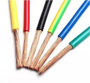 BVR 1, 5 mm2 Cable electrónico de alambre de cobre sólido aislado de PVC para cableado doméstico Tipo de aislamiento Conductividad eléctrica confiable