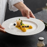 Elegante Luxuriöse Keramik-Flachteller Nordisches Minimalistisches Design Mikrowellengeeignet Glasierte Oberfläche Exquisit Hochwertig für den Hausgebrauch
