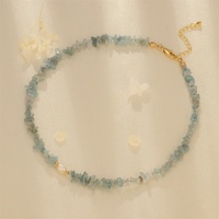 Mode collier de perles de cristal irrégulier élégant Citrine améthyste Aqua bleu avec collier de perles d'eau douce