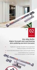 Sistema di Ammortizzazione per Porta Scorrevole Telescopica M978 2+2 con Telaio in Alluminio a Bordo Stretto e Apertura Inversa - Product Image 5