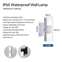 Applique murale LED à 2 têtes orientables 2*7W SMD, avec couvercle en PC, étanche IP65