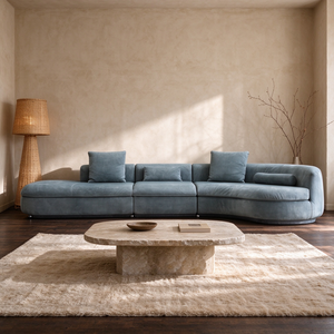Sofá Modular en Forma de Arco, Chaise Longue, Cojín Suelto, Almohada de Apoyo, Perfil Bajo, Moderno, para Sala de Estar, Hotel, Villa, Dormitorio - Product Image 2