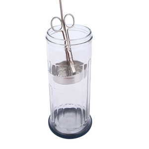 Bouteille de nettoyage en verre, grandes et petites tailles, avec couvercle en acier inoxydable, pour outils de salon de coiffure et de barbier - Product Image 2