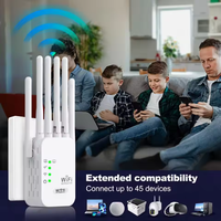 Amplificador de Señal Wifi de Alta Velocidad para Interiores de 300 Mbps, 6 Antenas, 2.4G, Amplificador de Señal de Largo Alcance, Repetidor Wifi de Doble Banda, Extensor Wifi