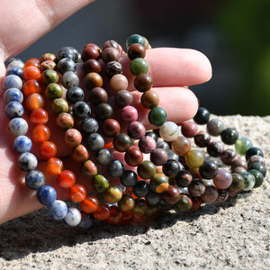 Bracelet de perles colorées de 6mm bracelet en cristal de pierre naturelle bijoux faits à la main pour les femmes - Product Image 4