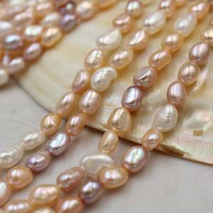 Vente directe du fabricant, perles d'eau douce naturelles irrégulières, perles flexibles colorées, matériaux de fabrication de bijoux DIY pour boucles d'oreilles - Product Image 2