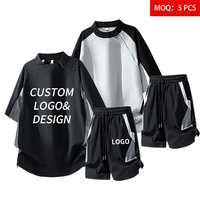 Ensemble de shorts à manches courtes pour homme, logo personnalisé, été, ultra léger, performance, nylon, spandex, séchage rapide, 180 GSM, ensemble de sport décontracté
