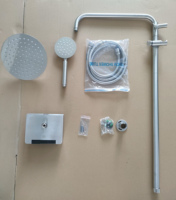 Nouveau 2025 Ensemble de douche à eau froide avec mitigeur à touches piano, à 3 fonctions, en acier inoxydable SUS304 et vanne céramique, pour usage hôtelier