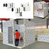 Chambre froide 3m*2m*2.2m 3HP 220V/380V, unité de refroidissement monobloc avec évaporateur monté, 2 ventilateurs, unité de condensation scroll 0-18°C
