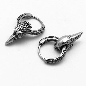 Pendientes de Aro con Cabeza de Águila Yunique, Diseño Geométrico de Acero de Titanio, Joyería Unisex para Uso Diario, Origen Guangzhou - Product Image 2