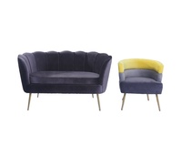 Ensemble de meubles de salon modernes et luxueux chaises d'appoint de designer en velours pour la maison et les villas élégantes et funky royal