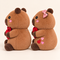 Peluches personnalisées de couple de capybaras pour la Saint-Valentin avec cœur, ensemble de cadeaux d'animaux en peluche mignons pour la décoration des fêtes