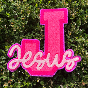 Sequin Thêu <span class=keywords><strong>Chenille</strong></span> Tùy Chỉnh Sắt Trên Các Bản Vá Lỗi Thêu Màu Hồng Thiên Chúa Là Tốt Tất Cả Các Thời Gian Chúa Giêsu <span class=keywords><strong>Chenille</strong></span> Các Bản Vá Lỗi Cho Quần Áo - Product Image 5