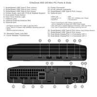 Mini PC de bureau Barebone Tiny EliteDesk 800 G8 11e génération, propre, sans rayures, grade A, testé et fonctionnel