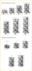 Maceta apilable de plástico barata, maceta de jardín vertical, macetas apilables para plantas - Product Image 2