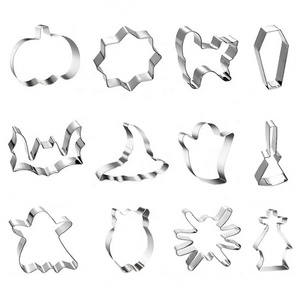 Ensemble de 12 <span class=keywords><strong>emporte</strong></span>-pièces en acier inoxydable pour Halloween, moules à biscuits à presser, <span class=keywords><strong>emporte</strong></span>-pièces DIY - Product Image 5