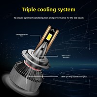 Faros LED de 120W con Disipación de Calor de Doble Tubo de Cobre, Súper Brillantes, Enfoque H7, Lámpara LED Modificada para Automóvil con Decodificador