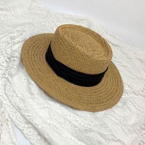 Wholesale Hot Sale Vintage Telescopes Crown Boater Wide Brim Sombreros Woven Paper Straw <b>Hat</b> <b>for</b> Women Men Beach Fashion Dress - Product Image 4