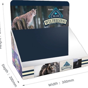 Hot Selling Store Promotion Cardboard Corrugated Counter Top Display <b>Box</b> Cardboard Tabletop PDQ Table Display for Pet Food - Product Image 4