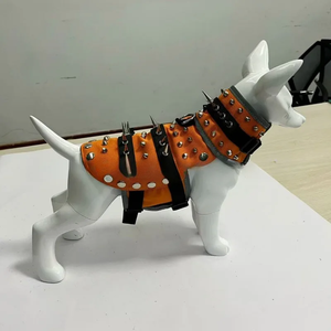 เสื้อผ้าสัตว์เลี้ยงแบบใหม่ สไตล์พังก์สุดสร้างสรรค์ สายรัดอกแบบมีหนาม ป้องกันการกัด เสื้อกั๊กเกราะสำหรับลูกสุนัข เสื้อแจ็คเก็ต อุปกรณ์ป้องกันความปลอดภัยสำหรับสัตว์เลี้ยงสำหรับการเดินป่า - Product Image 4