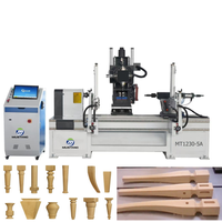 Tour à bois CNC Mustang MT1203-5A 5 axes automatique 9-en-1 avec boîtier de sécurité, moteur 5,5 kW, vis à billes, broche 2800 tr/min, 1200 mm, 380 V