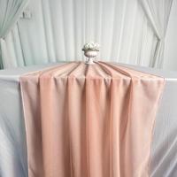 Drapeau de table en mousseline de soie perlée de couleur unie impression tissée moderne pour mariage anniversaire fêtes en plein air maison nappe en gros