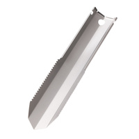 Spatule-outil industrielle d'extérieur en titane pur argenté, dentelée, ultra-légère, portable, multifonctionnelle pour le camping et le jardinage