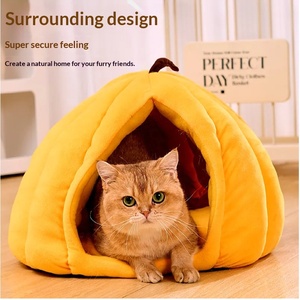 <span class=keywords><strong>Cama</strong></span> para Gatos con Diseño de Calabaza, para las Cuatro Estaciones, Cálida, Artículos para el Hogar de Mascotas, Venta al Por Mayor Directa de Fábrica, Compatible con OEM - Product Image 1