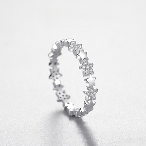 Bijoux Ada, bijoux en argent, style européen et américain, élégant et tendance, bague en argent 925 en forme d'étoile pour le doigt index, pour femmes - Product Image 3