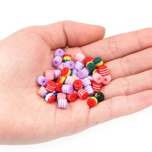 Cuentas sueltas de cilindro a rayas de resina de Color de diseño innovador, cuentas de agujero recto, accesorios de bricolaje - Product Image 3