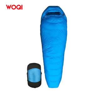 Sac de couchage Woqi Mummy 650Fp en duvet de canard ultraléger bleu royal pour adultes, randonnée, backpacking, 78 pouces, nylon respirant - Product Image 1