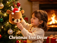 Ornement en peluche renne de Noël super doux personnalisé OEM ODM, breloque mignonne anti-stress pour cadeaux et décoration intérieure
